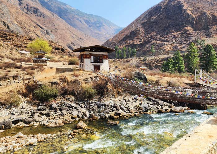 Paro Tachog Lhakhang Iron Bridge